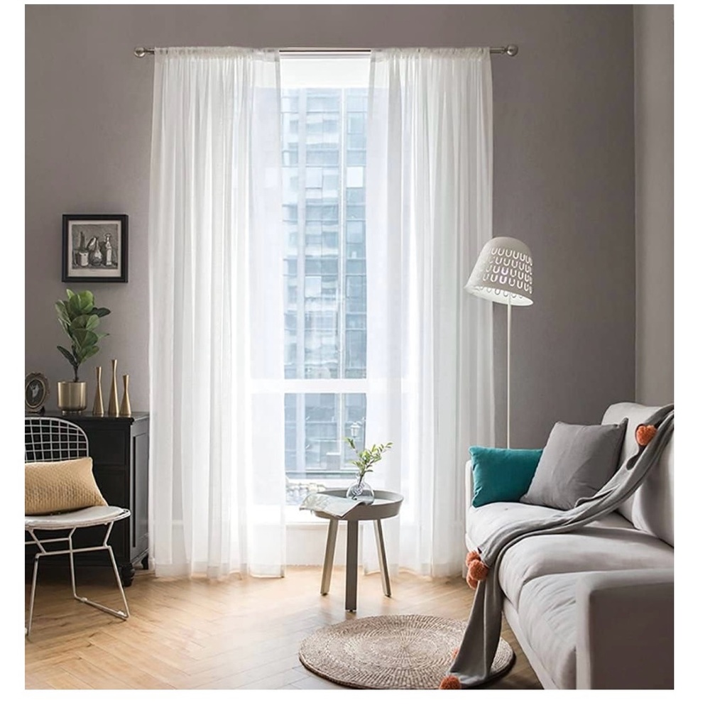 MIULEE Sheer White Curtains